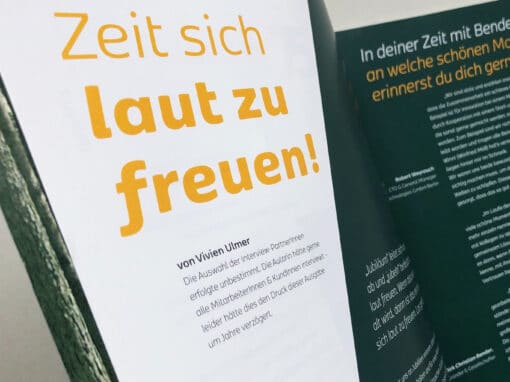 Jubiläumsartikel für Kund:innenmagazin
